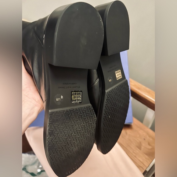 NIB Stuart Weitzman Mercer Bold Logo Slouch Black Boots Size 11 - Current Style - Picture 9 of 12